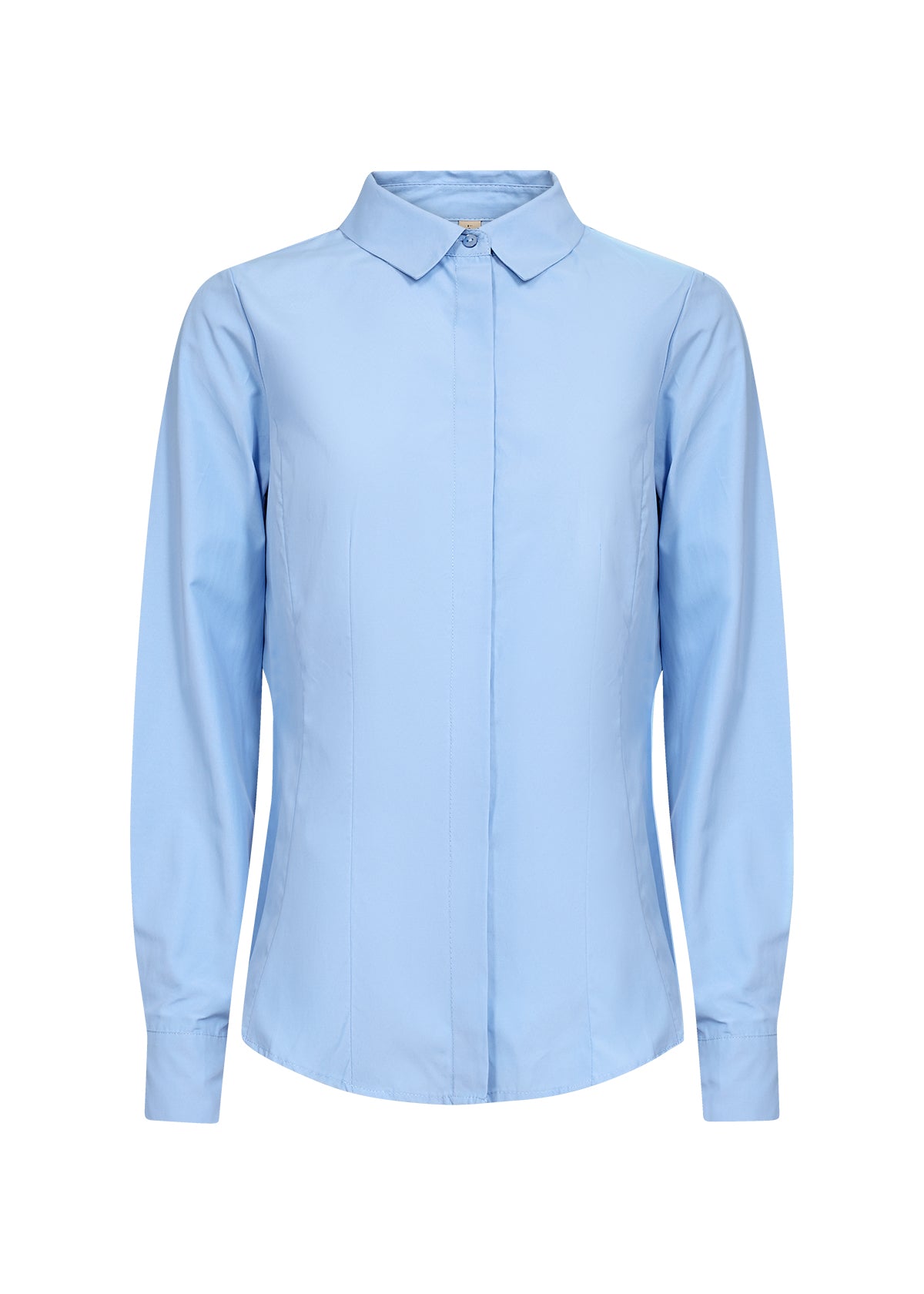 SOYA CONCEPT Netti 6 Blue Tailored Shirt – Hidden Button Classic Blouse