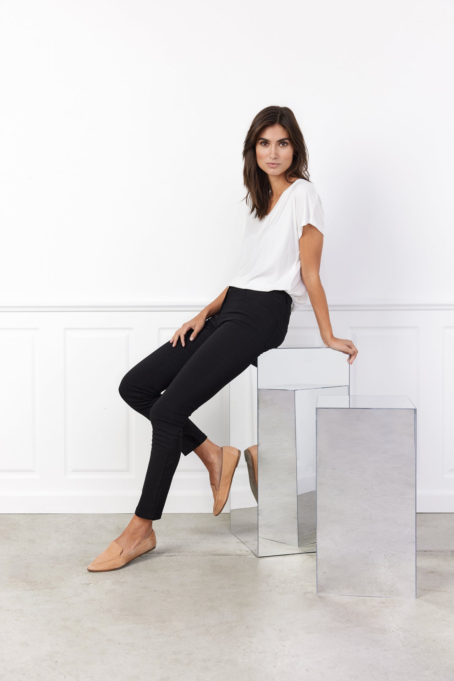 SOYA CONCEPT MARICA 32 Off White V Neck T Shirt