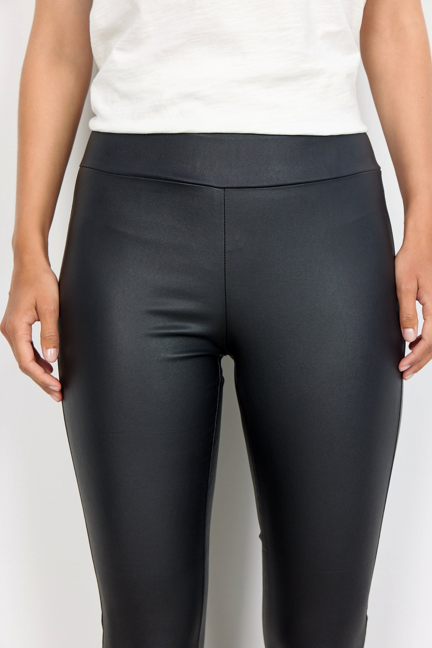 SOYA CONCEPT Black Pam 2 Faux Leather Pants