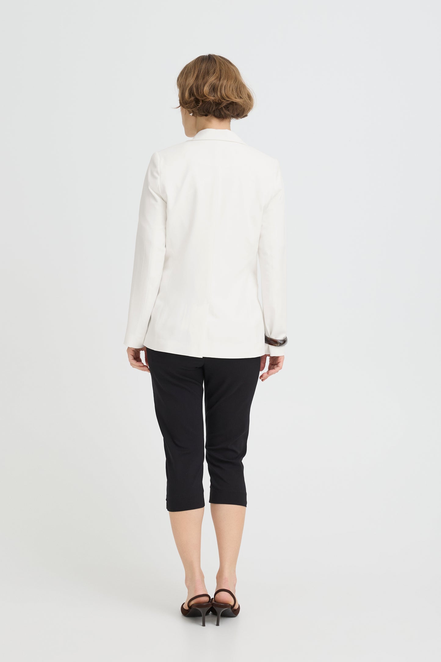 B.YOUNG LEIGHTON Cloud Dancer White Blazer – Tailored Statement Single-Button Jacket