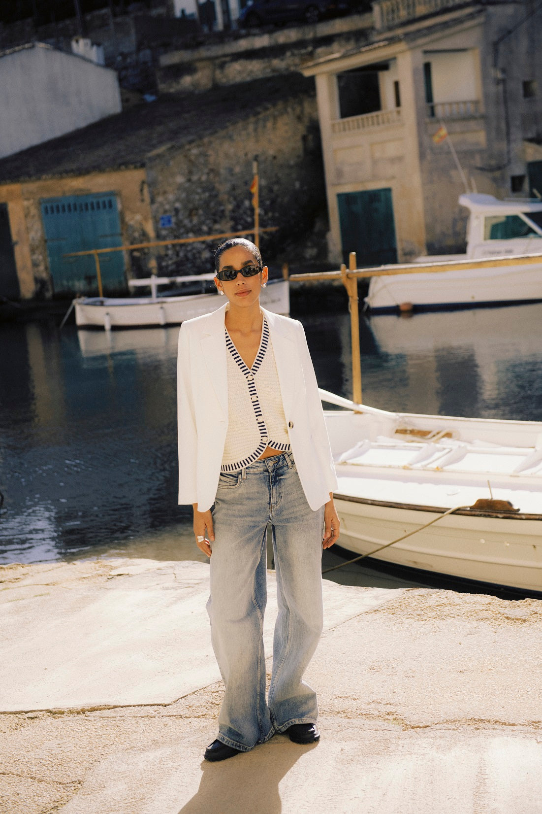 B.YOUNG LEIGHTON Cloud Dancer White Blazer – Tailored Statement Single-Button Jacket