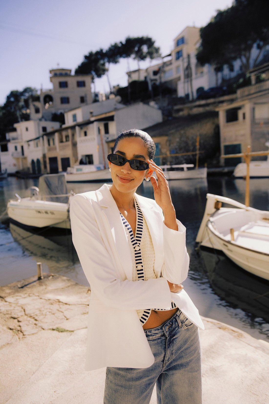 B.YOUNG LEIGHTON Cloud Dancer White Blazer – Tailored Statement Single-Button Jacket