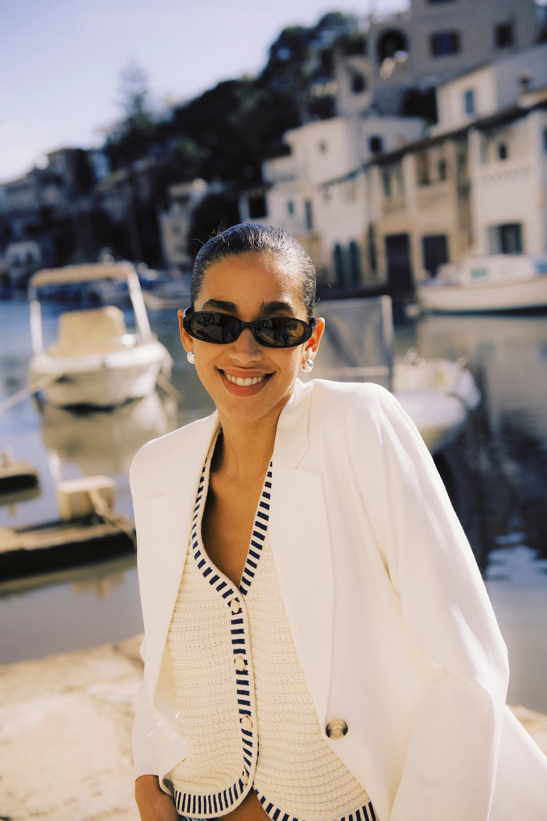 B.YOUNG LEIGHTON Cloud Dancer White Blazer – Tailored Statement Single-Button Jacket