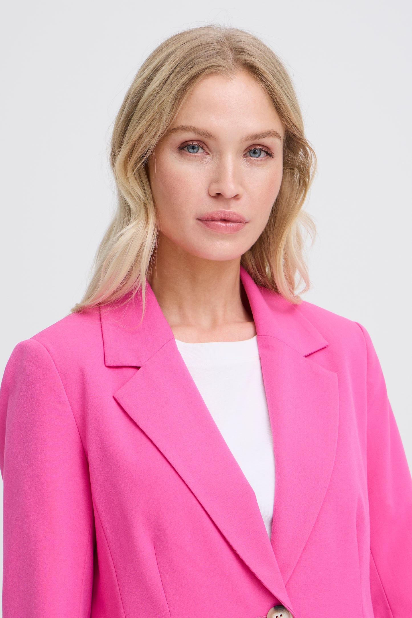 B.YOUNG LEIGHTON Pink Blazer – Tailored Statement Single-Button Jacket