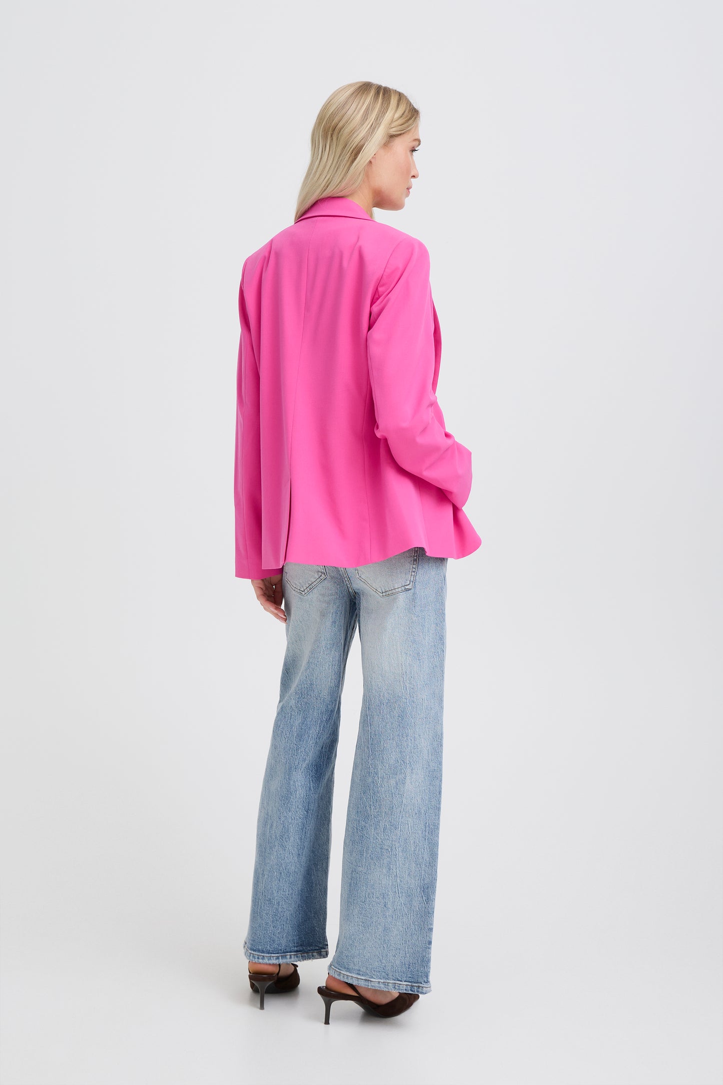 B.YOUNG LEIGHTON Pink Blazer – Tailored Statement Single-Button Jacket