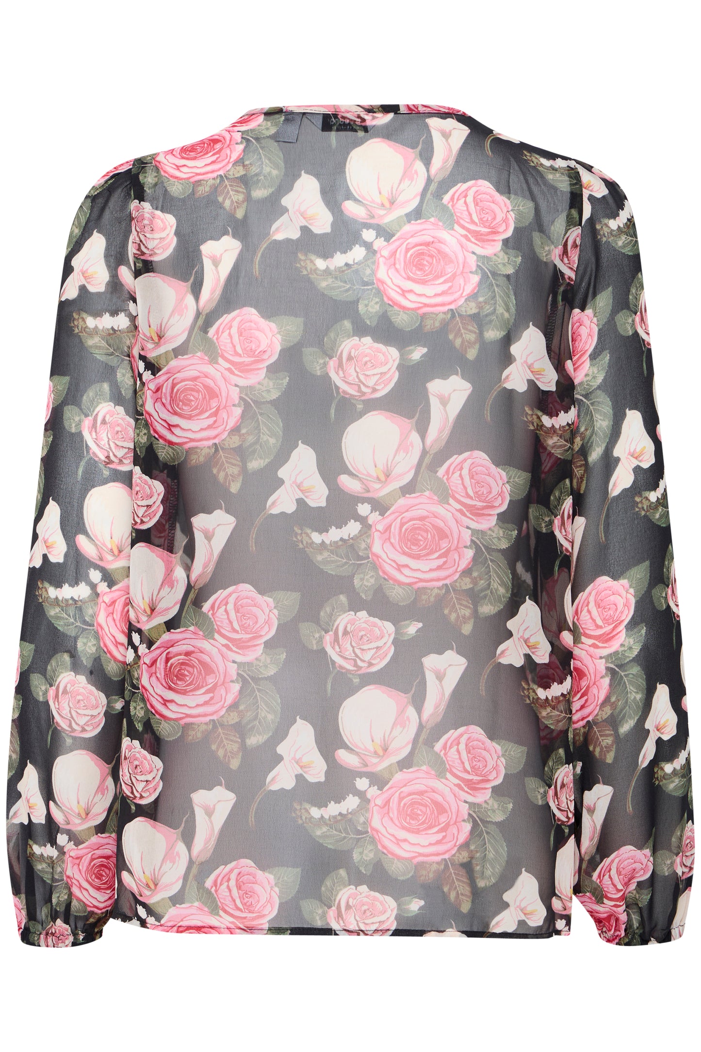 B.YOUNG ROSALIE Sheer Floral Blouse – Romantic Rose Print Lightweight Top
