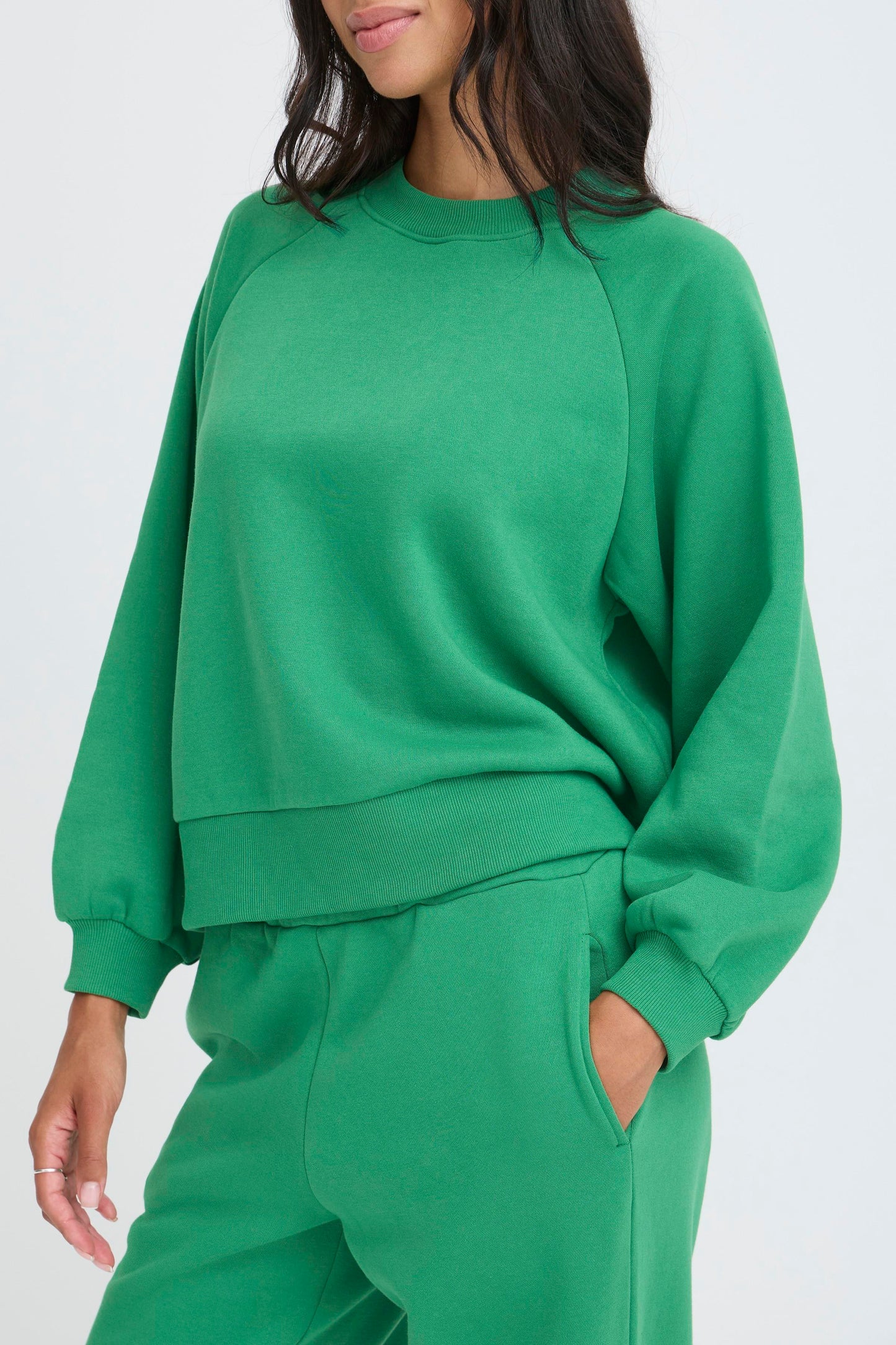 B.YOUNG MILEY Kelly Green Crewneck – Relaxed Fit Soft Sweatshirt