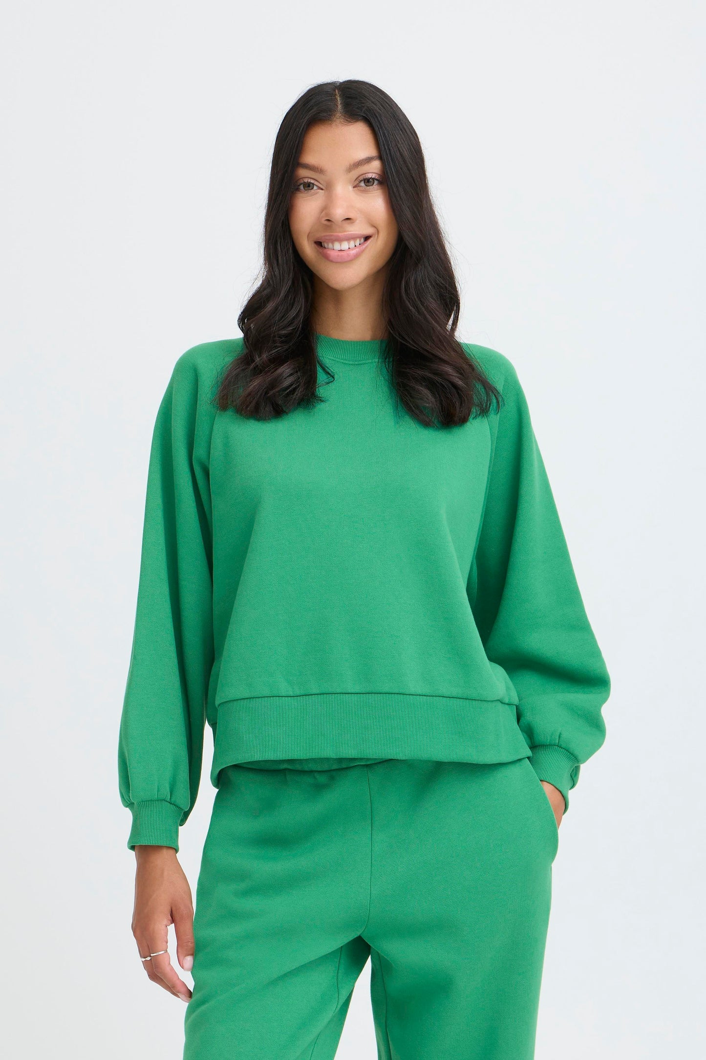 B.YOUNG MILEY Kelly Green Crewneck – Relaxed Fit Soft Sweatshirt