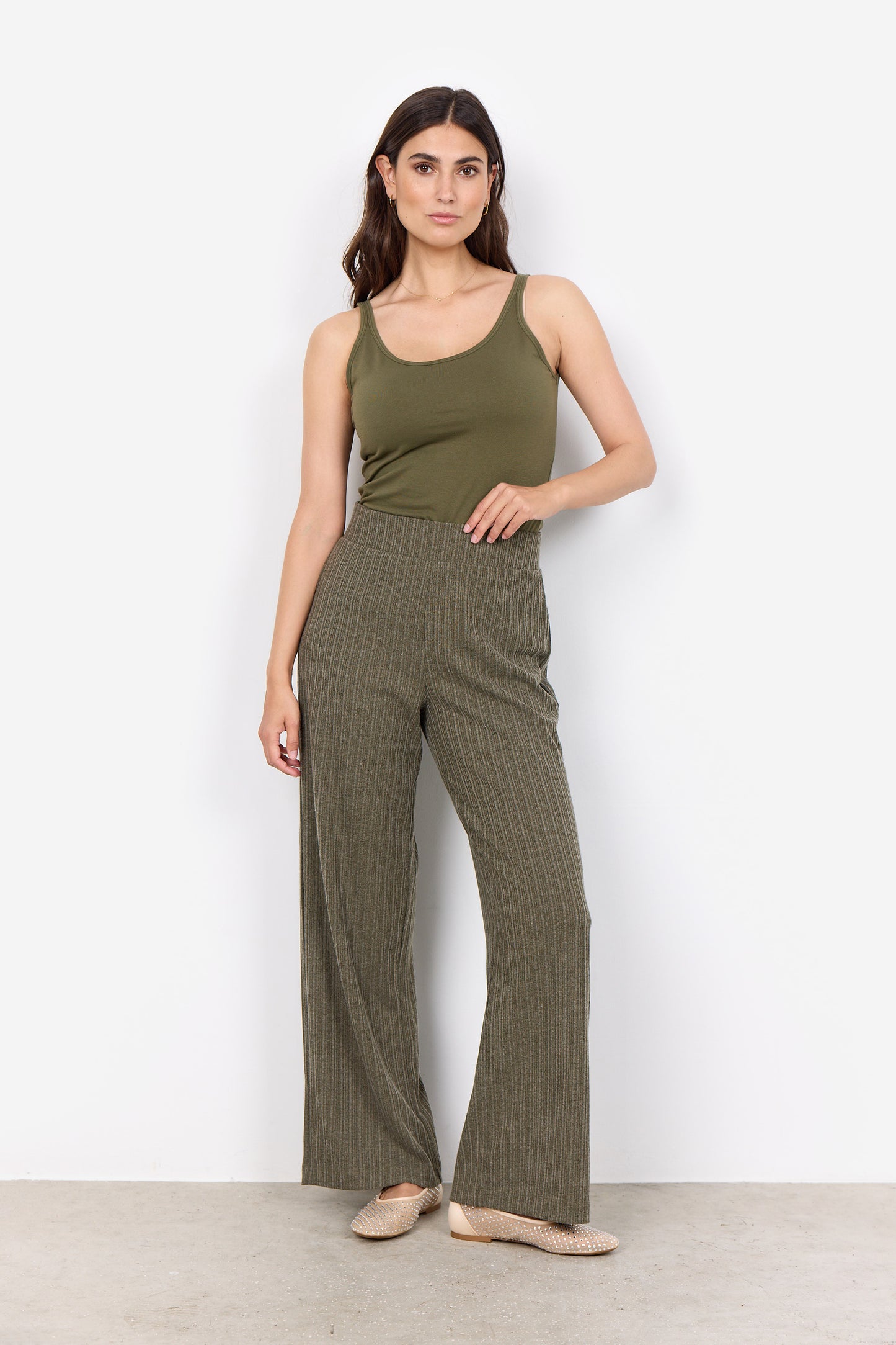 SOYA CONCEPT Pylle Organic Cotton Blend Olive Tank Top