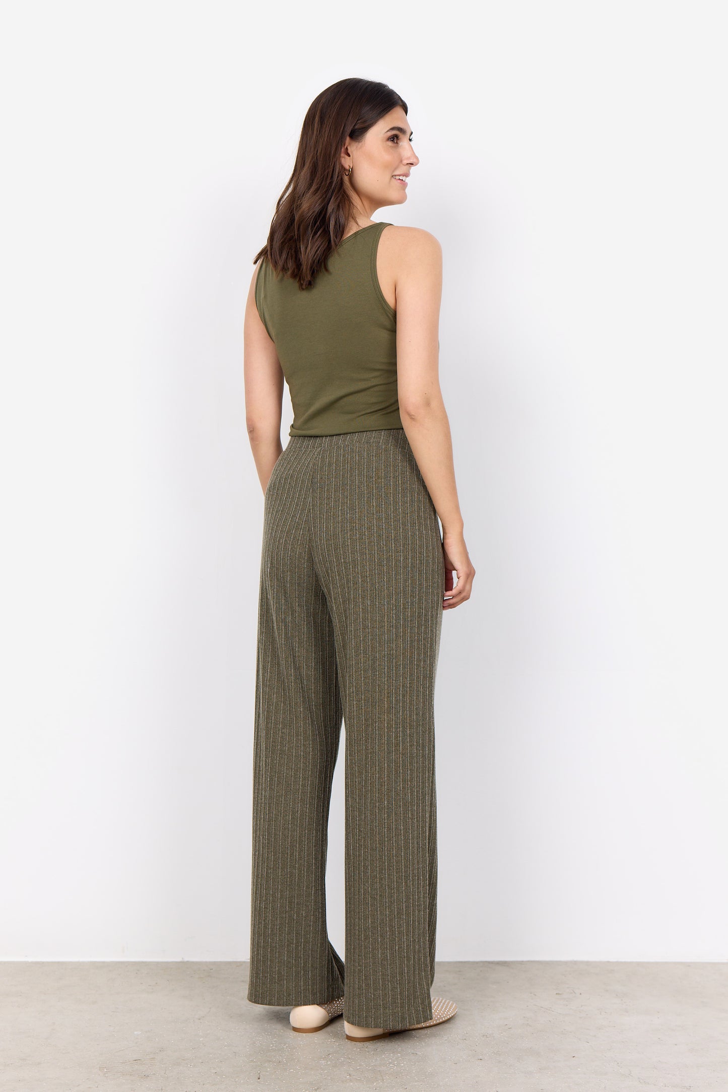 SOYA CONCEPT Pylle Organic Cotton Blend Olive Tank Top