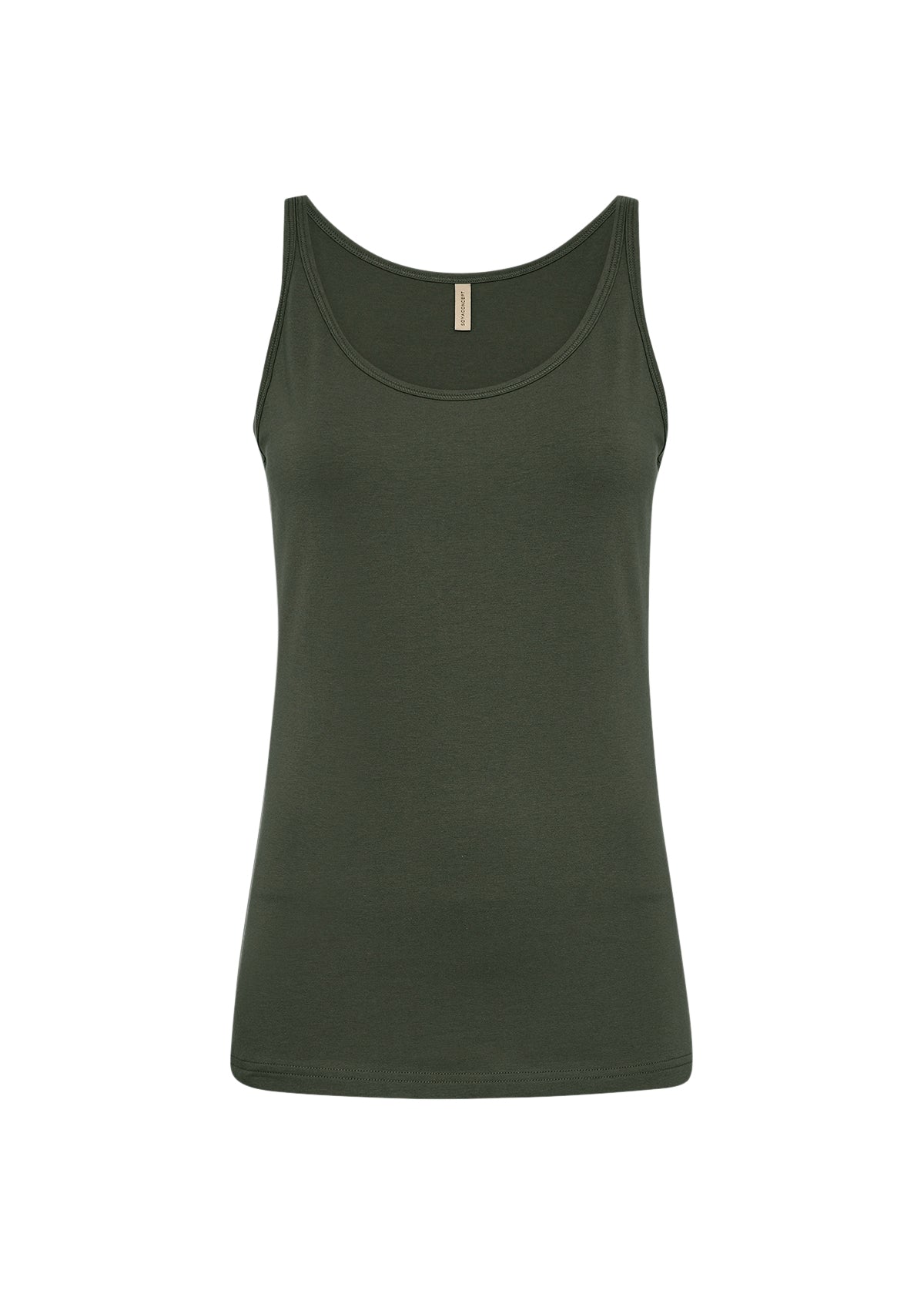 SOYA CONCEPT Pylle Organic Cotton Blend Olive Tank Top