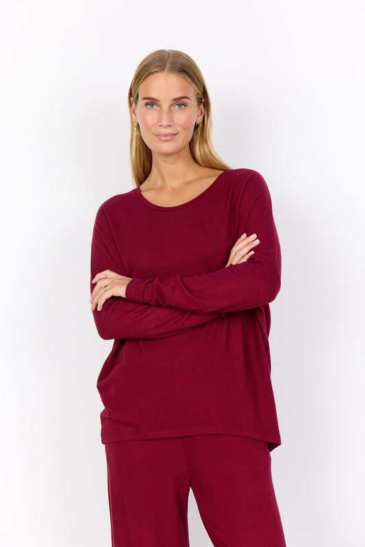 SOYA CONCEPT Biara 1 Burgundy Red Wine Soft Knit
