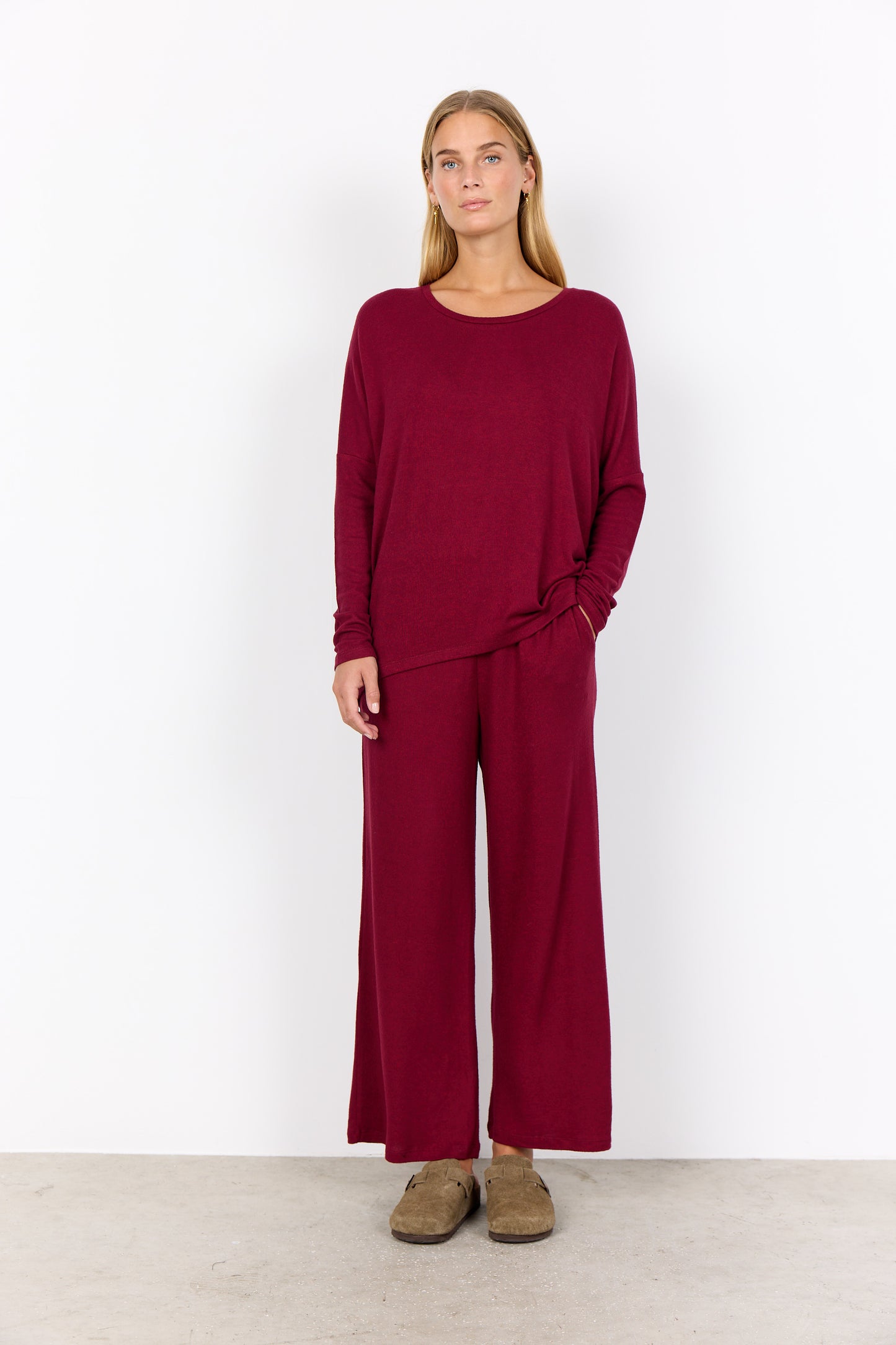 SOYA CONCEPT Biara 1 Burgundy Red Wine Soft Knit
