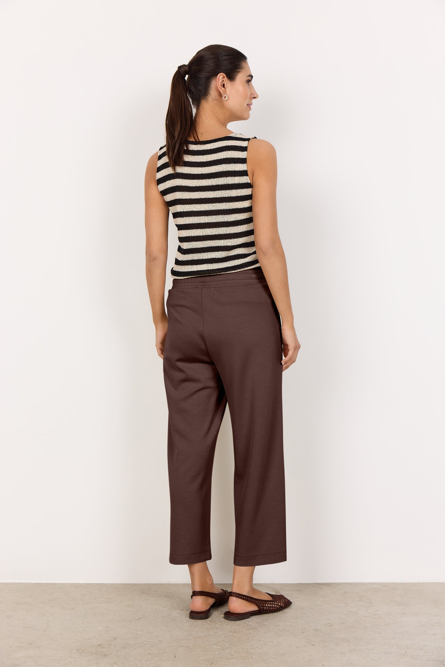 SOYA CONCEPT Banu 26 Cropped Chocolate Brown Soft Sweat Pants