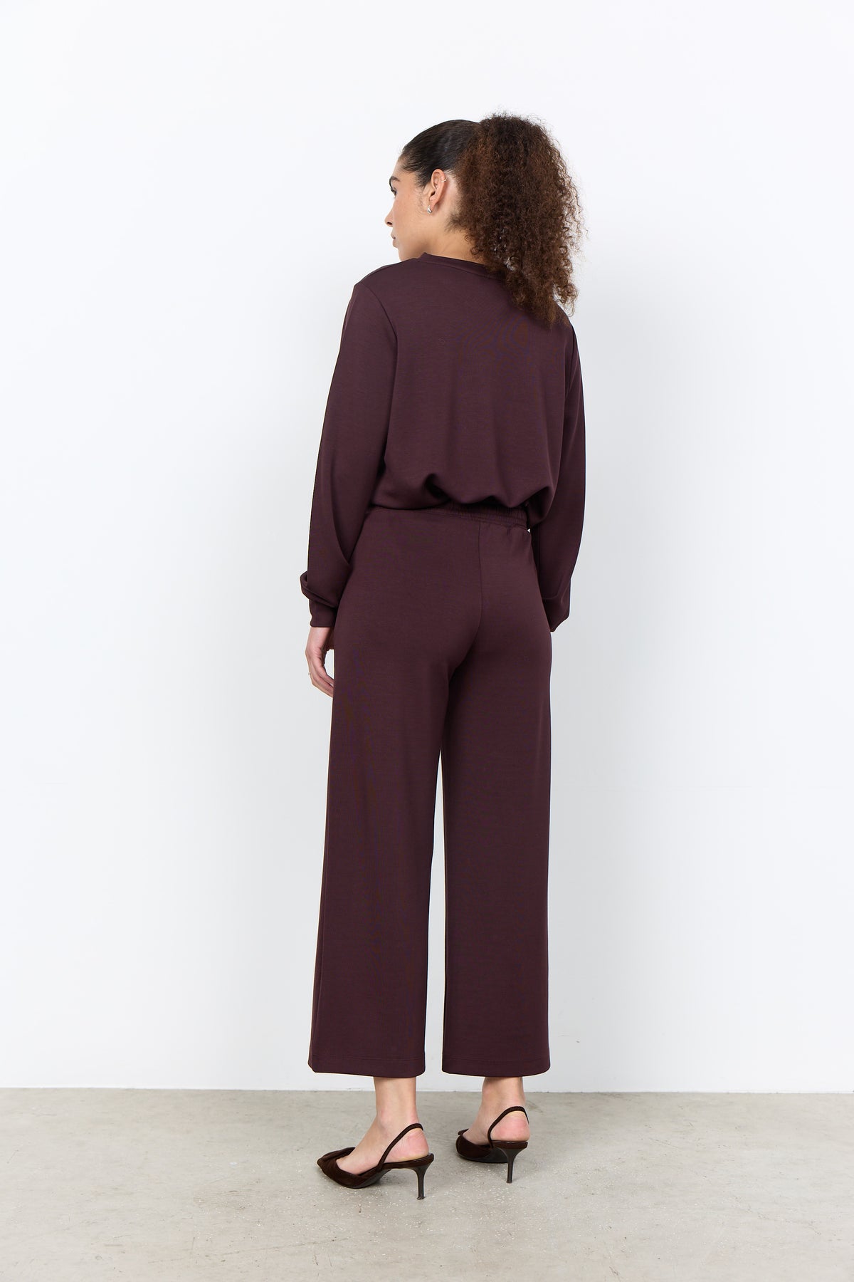 SOYA CONCEPT BANU 33 Chocolate Plum Brown Soft Sweat Pants