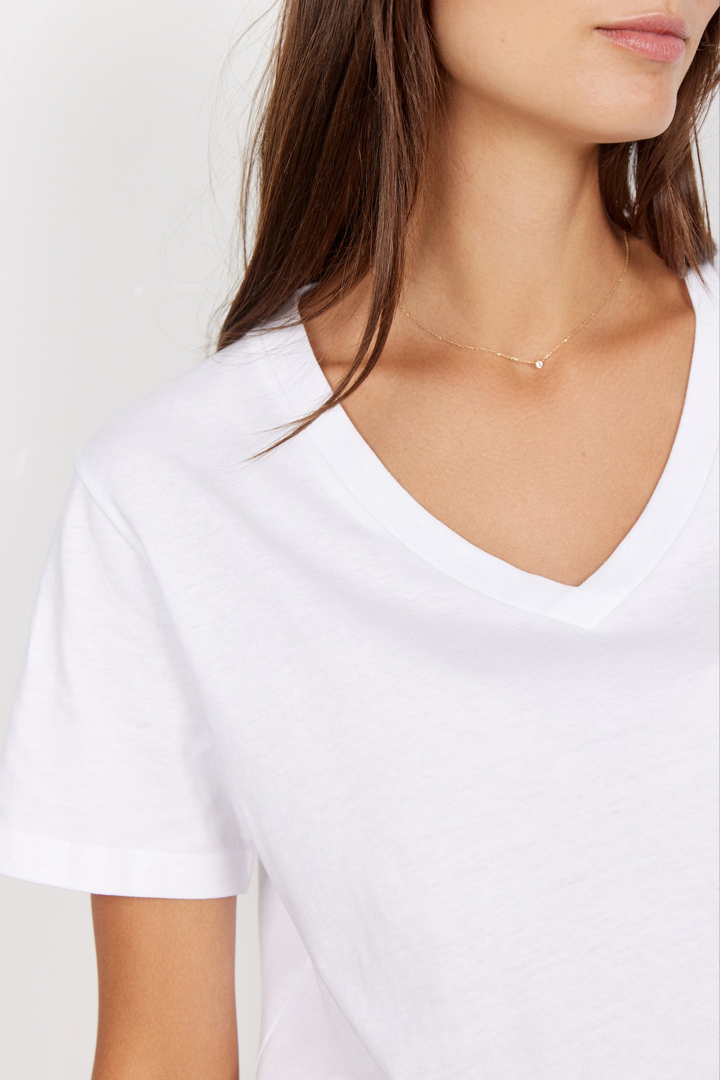 SOYA CONCEPT Derby Crisp White 100% Organic Cotton V Neck T-Shirt