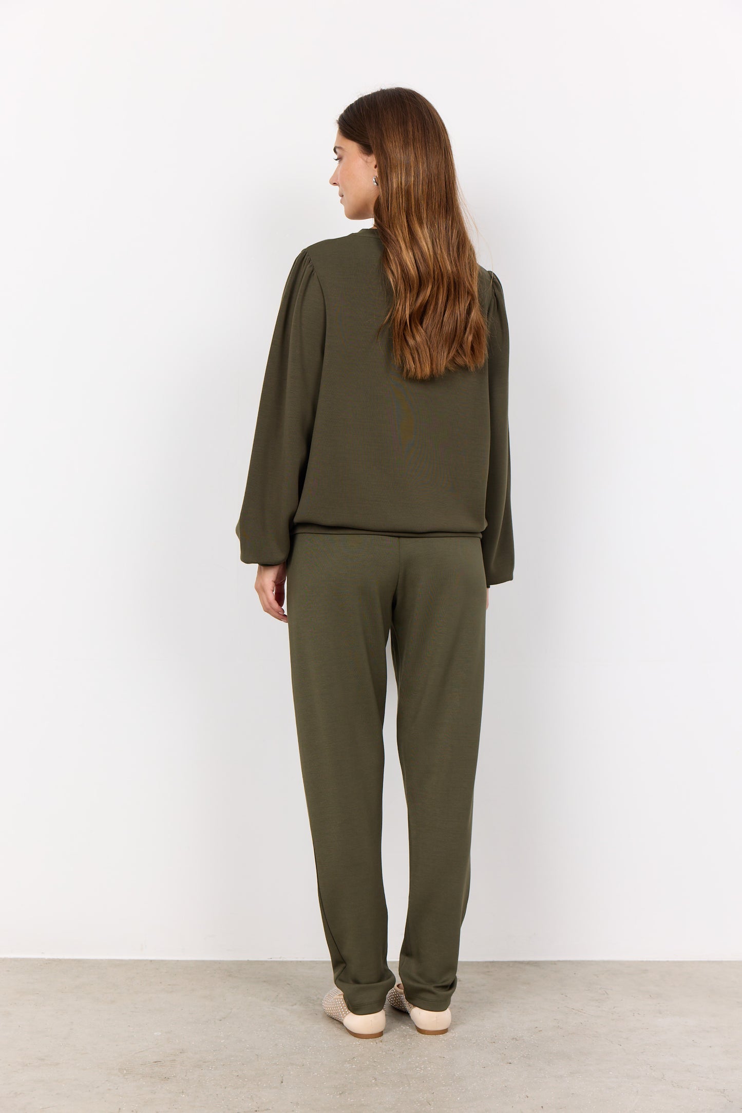 SOYA CONCEPT BANU 120 Dark Army Green Crewneck Sweater