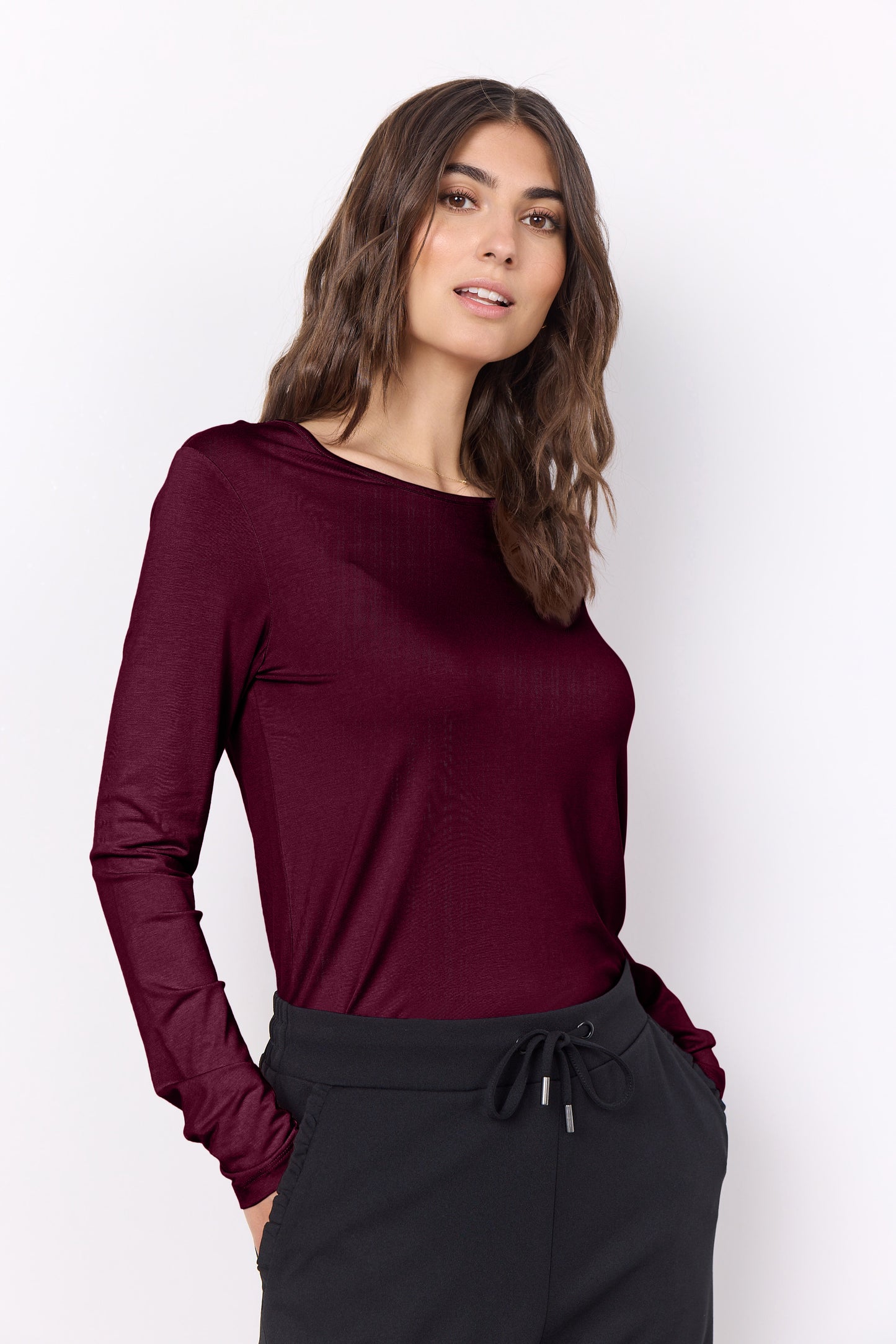 SOYA CONCEPT Marica 217 Wine Longsleeve Shirt