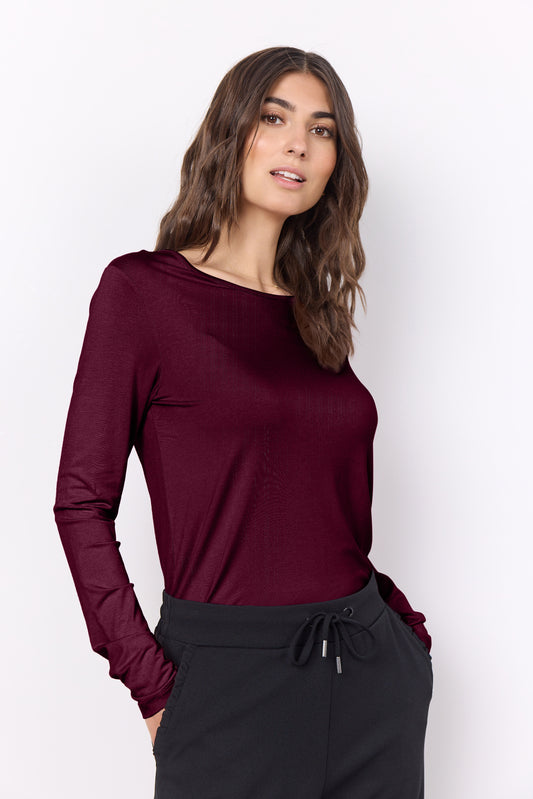 SOYA CONCEPT Marica 217 Wine Longsleeve Shirt