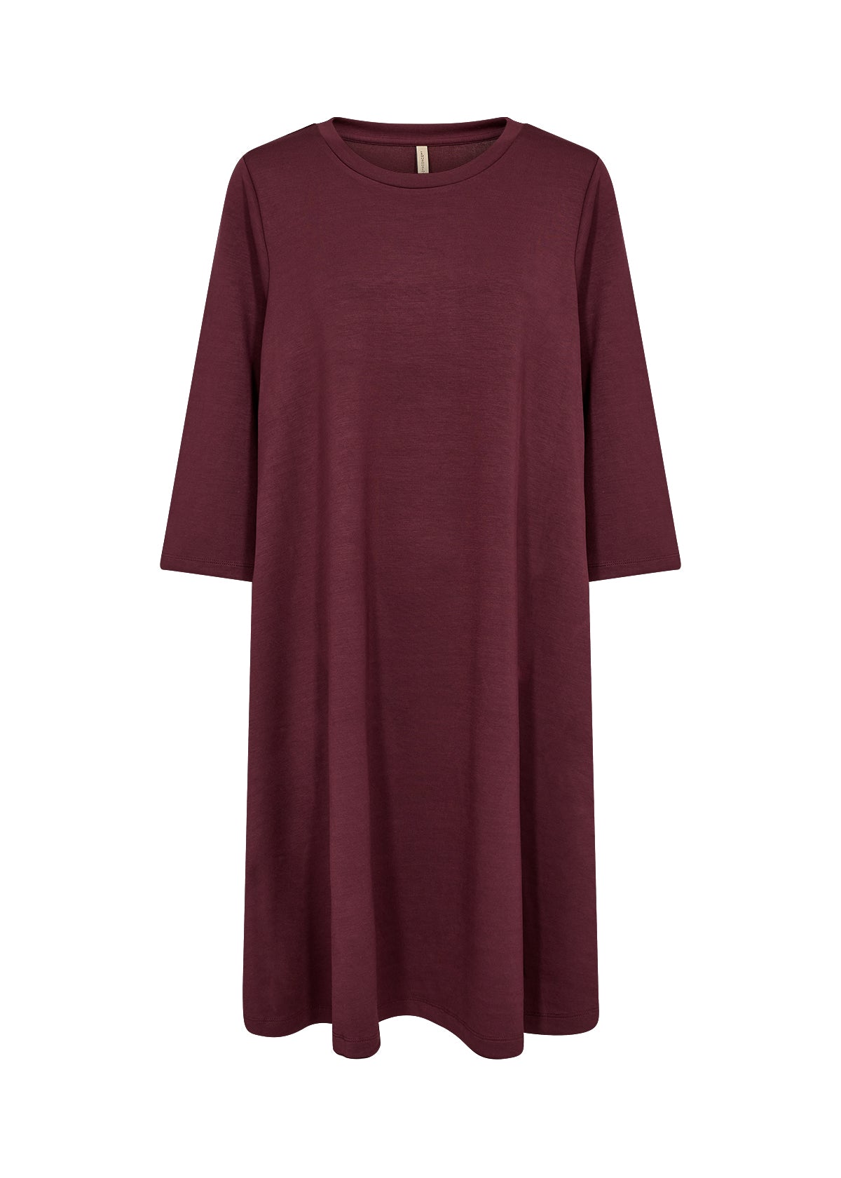 SOYA CONCEPT BANU 155 Burgundy Relaxed A-Line Dress with Pockets