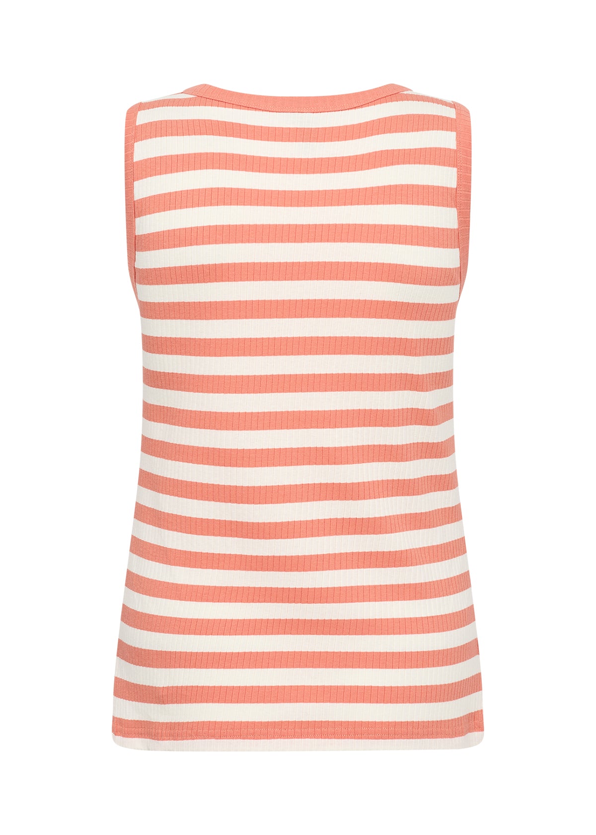 SOYA CONCEPT Djaka 1  Orange & White Striped & Ribbed Tank Top