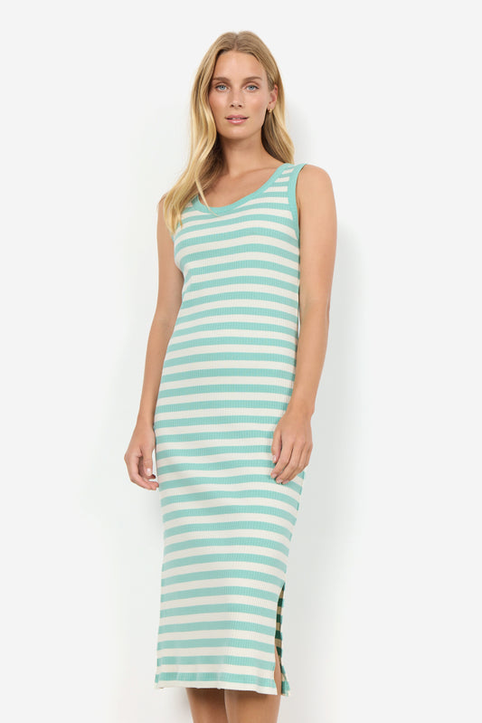 SOYA CONCEPT Djaka Aqua Striped Ribbed Dress