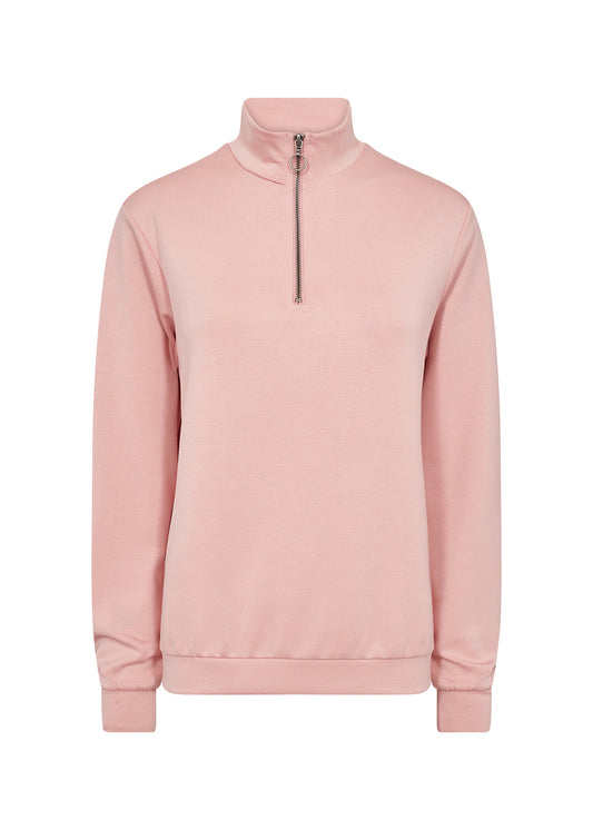 SOYA CONCEPT Banu 187 Blush Half Zip Sweat Shirt