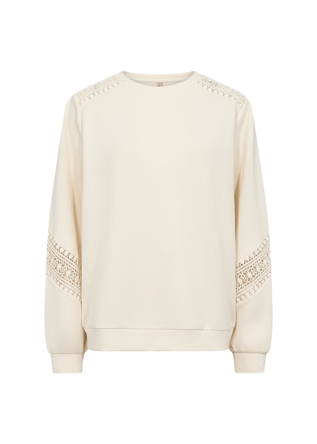 SOYA CONCEPT Banu 193 Cream Crocheted Lace Crewneck