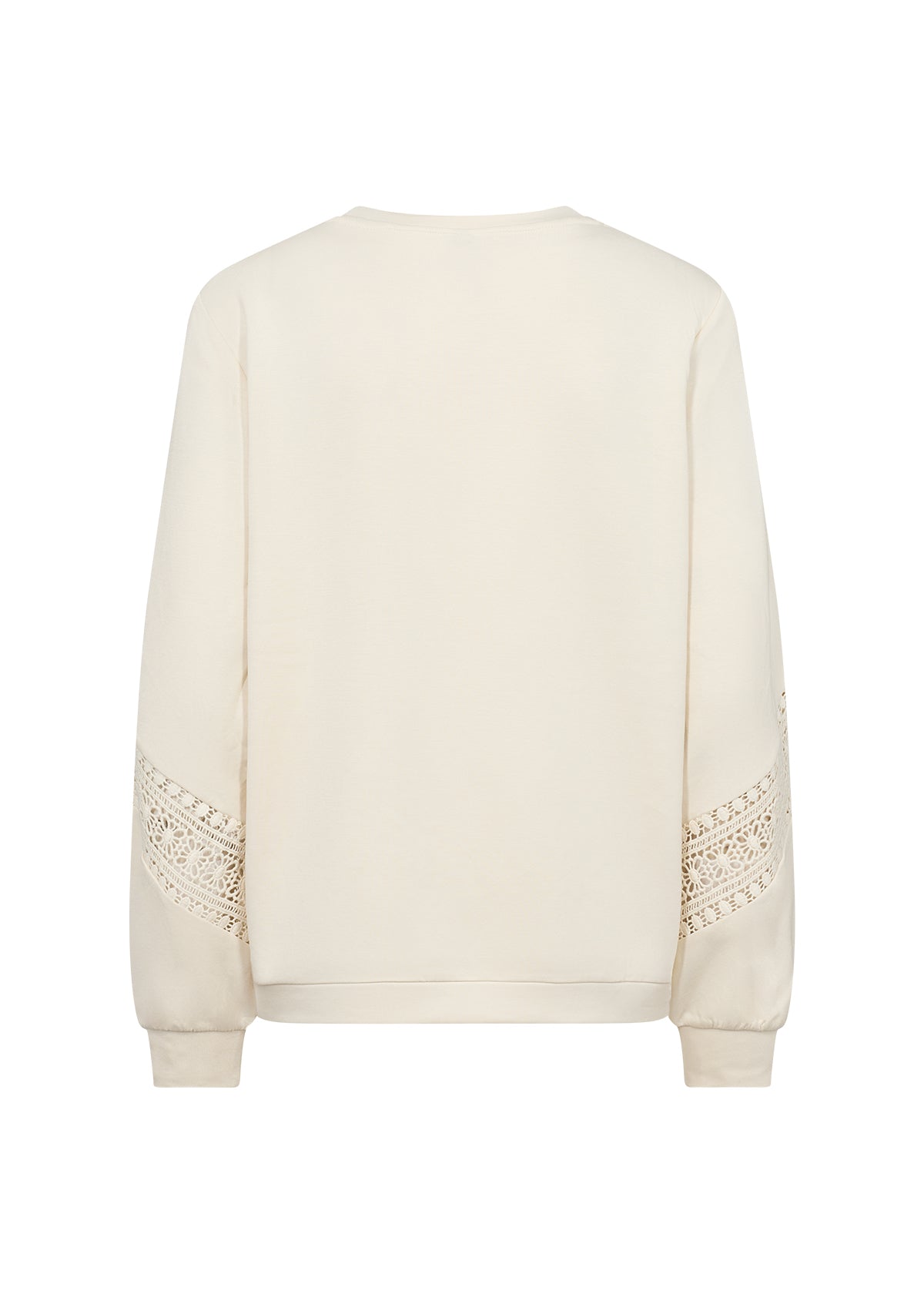 SOYA CONCEPT Banu 193 Cream Crocheted Lace Crewneck