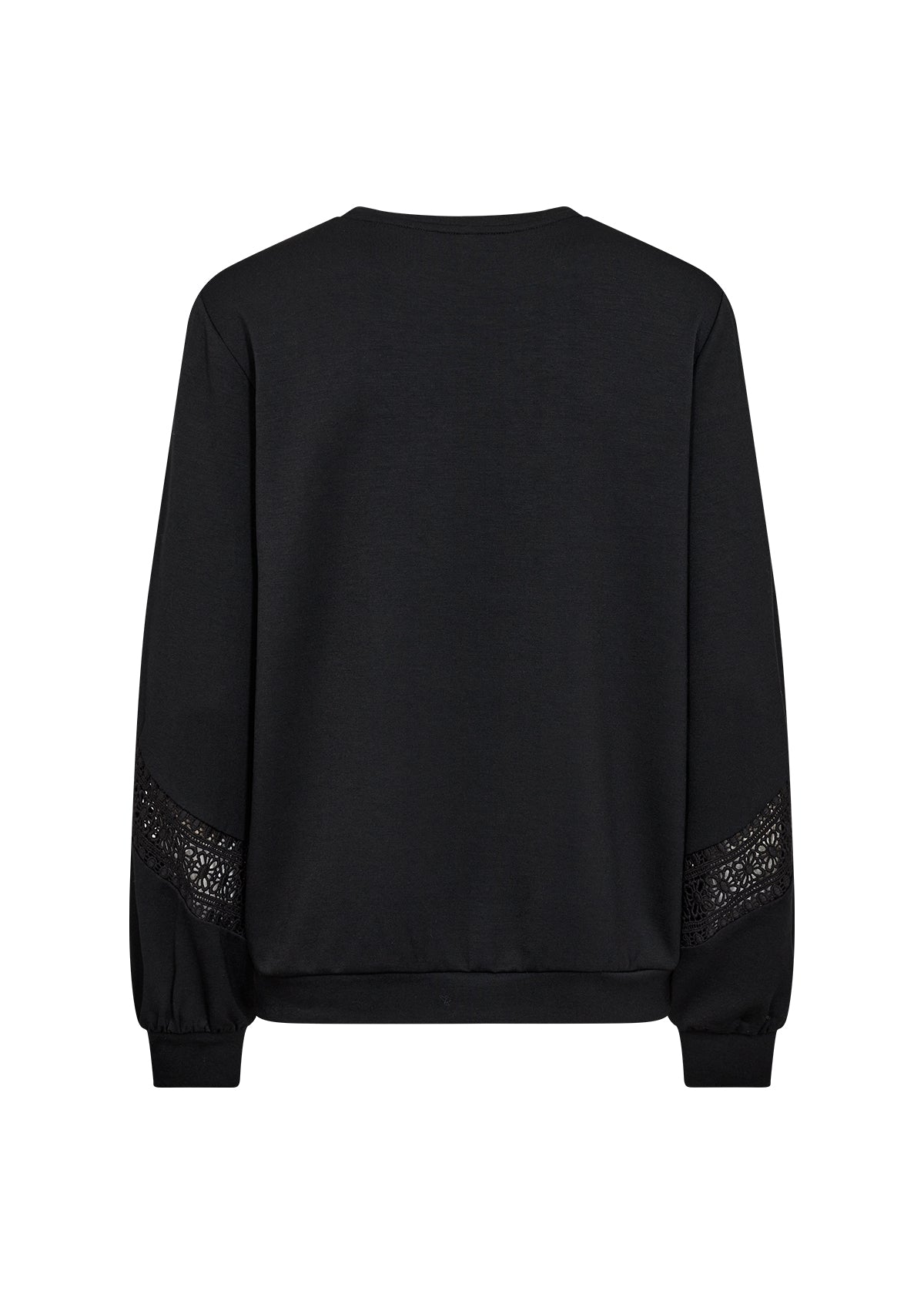 SOYA CONCEPT Banu 193 Black Crocheted Lace Crewneck