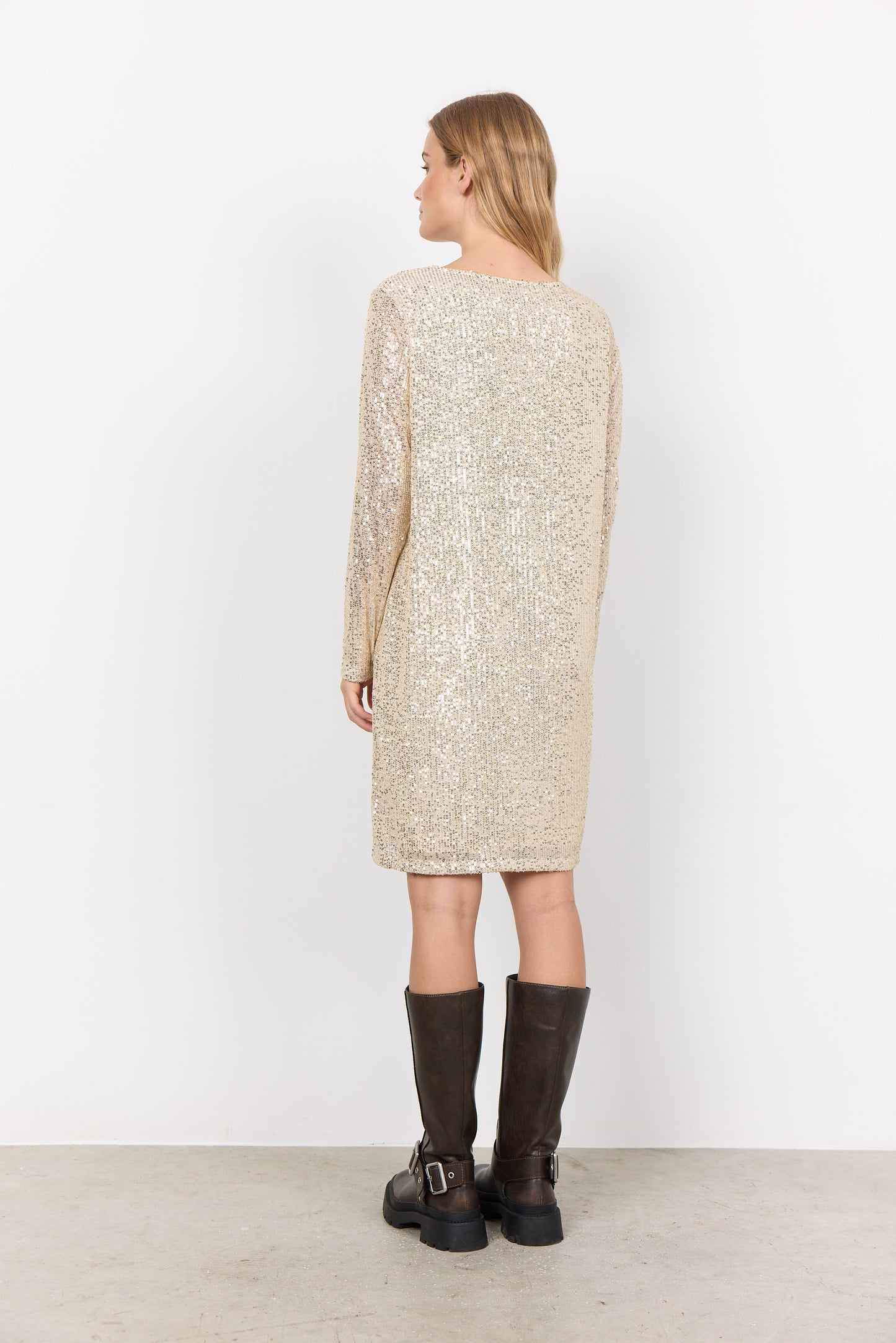 SOYA CONCEPT Nanette 2 Cream Sequin Glam Dress