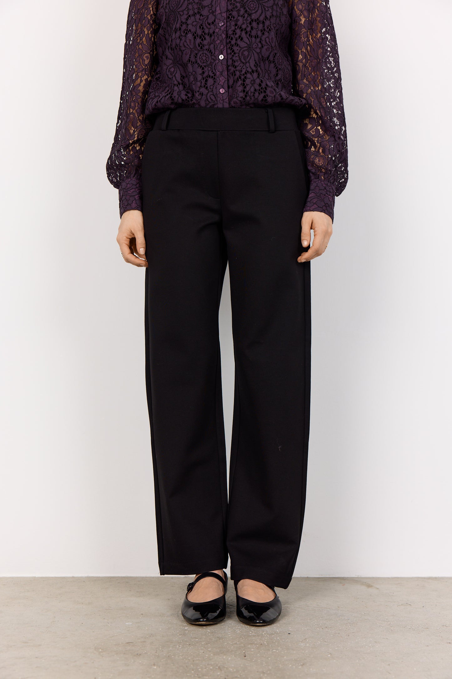 SOYA CONCEPT NANNI Black Straight Fit Trousers