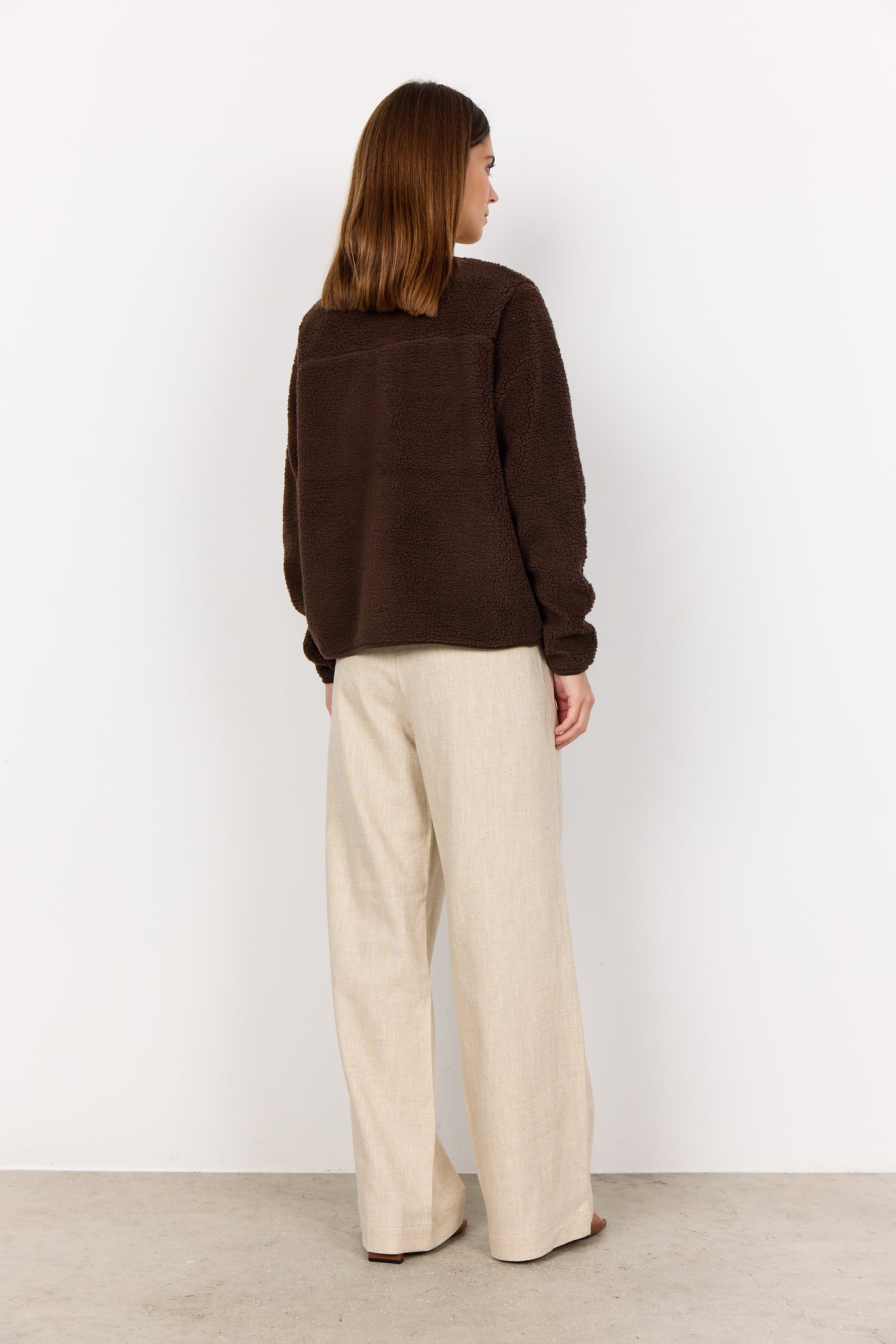 SOYA CONCEPT ONYX Chocolate Brown Teddy Cardigan