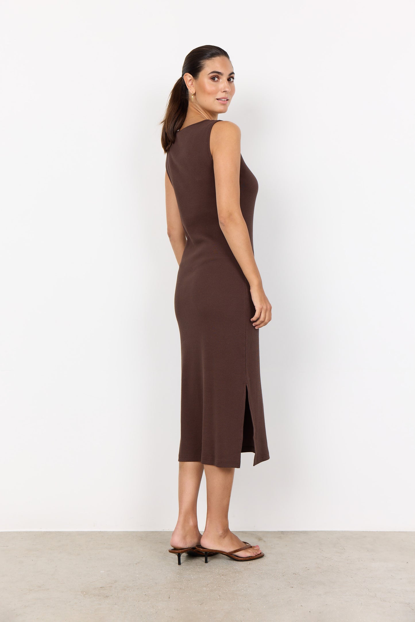 SOYA CONCEPT MIGNON Chocolate Brown Midi Dress