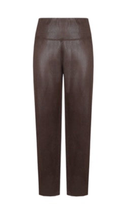 C&S THE LABEL ISELLA Dark Chocolate Brown Faux Leather Leggings