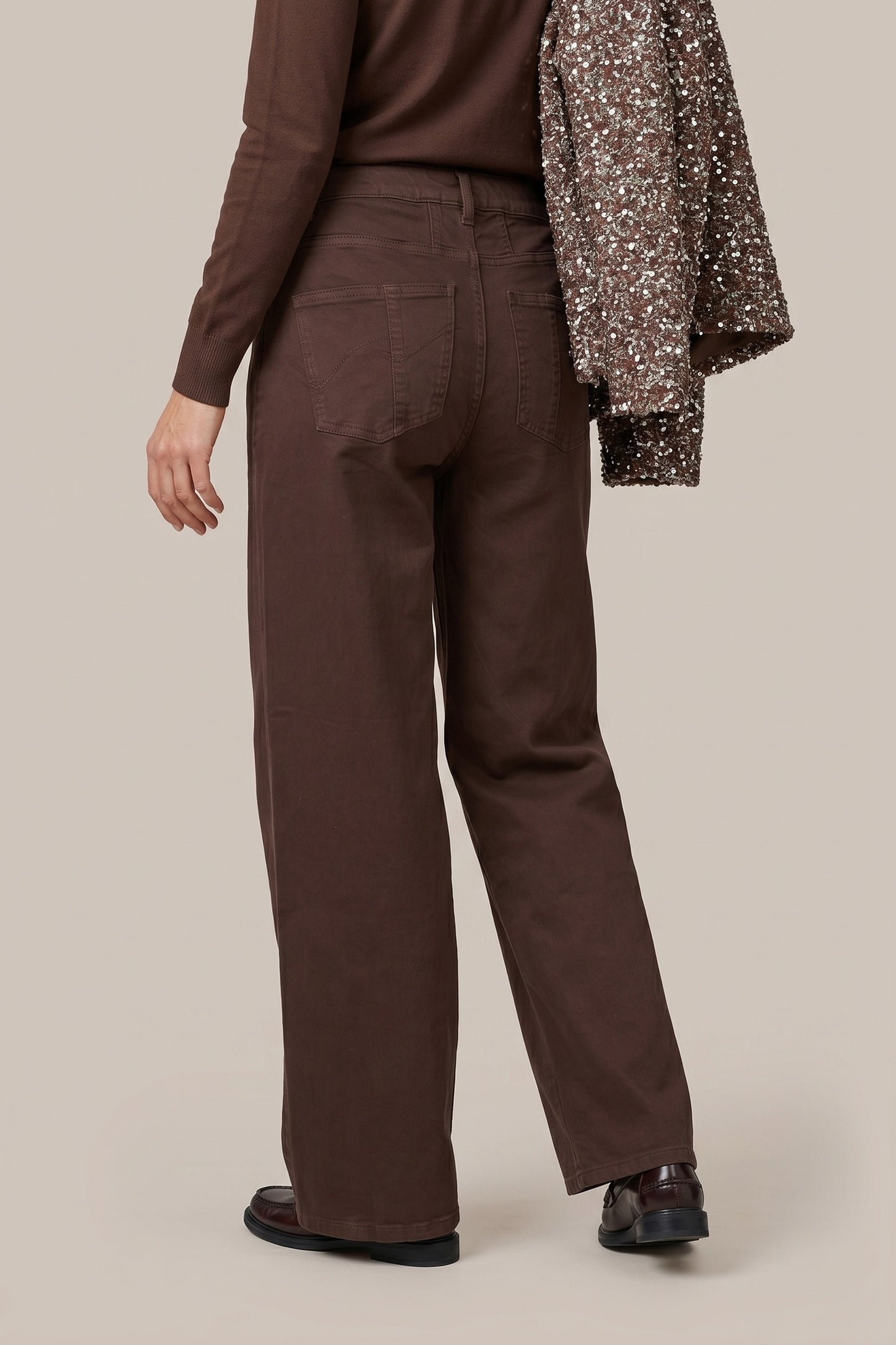 C&S THE LABEL NICO Mocha Brown Wide Leg Jeans