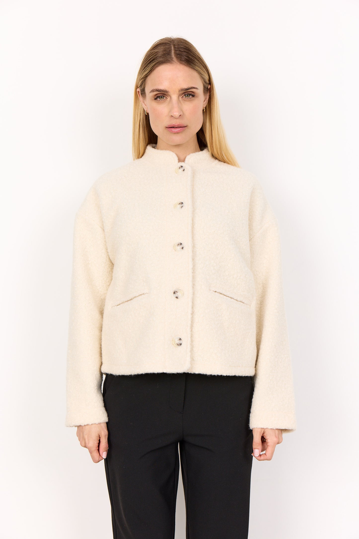 SOYA CONCEPT SHAIMA Cream Teddy Jacket