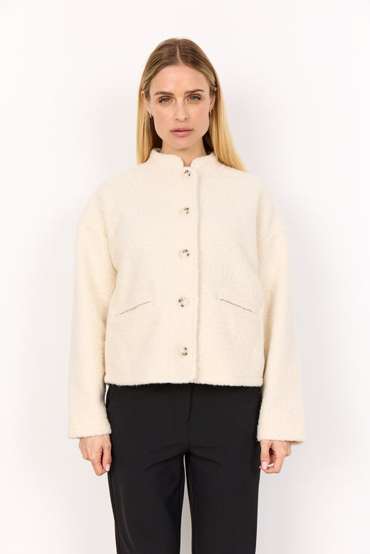 SOYA CONCEPT SHAIMA Cream Teddy Jacket