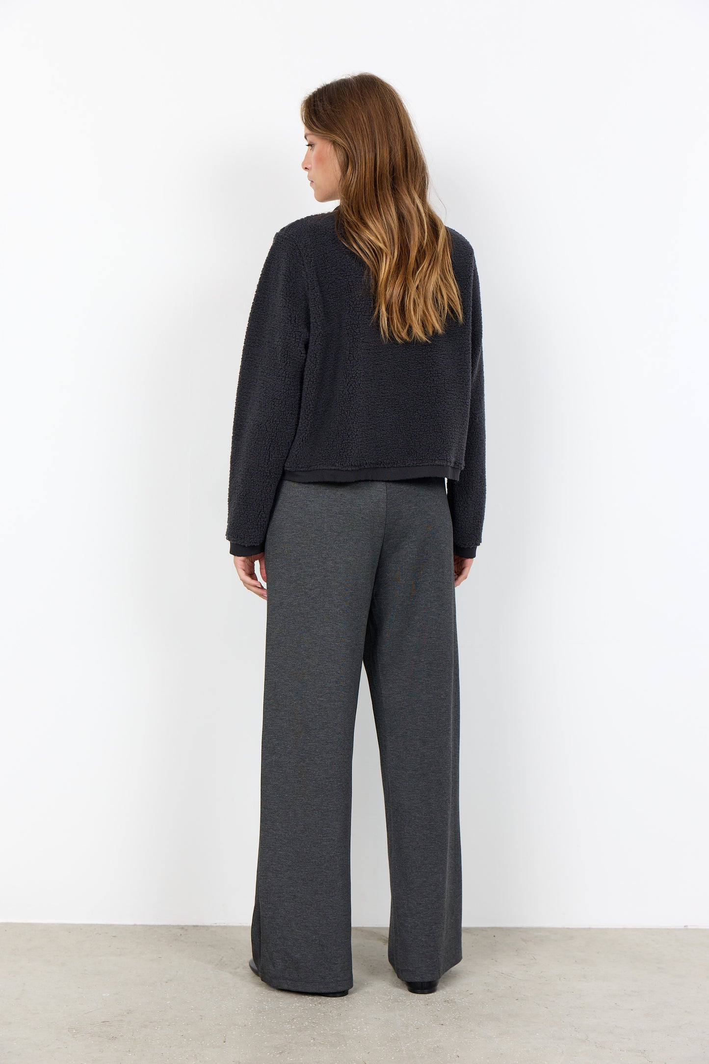 SOYA CONCEPT ONYX Charcoal Grey Rhinestone Button Jacket