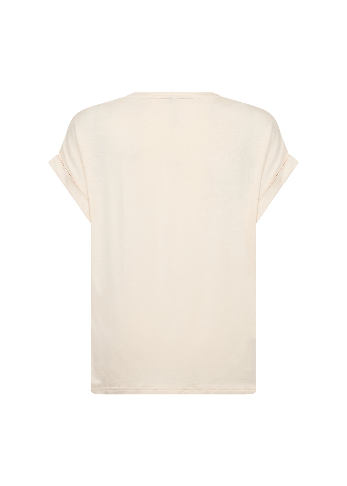 SOYA CONCEPT Thilde Cream Satin V-Neck T-Shirt – Soft ECOVERO™ Viscose Tee