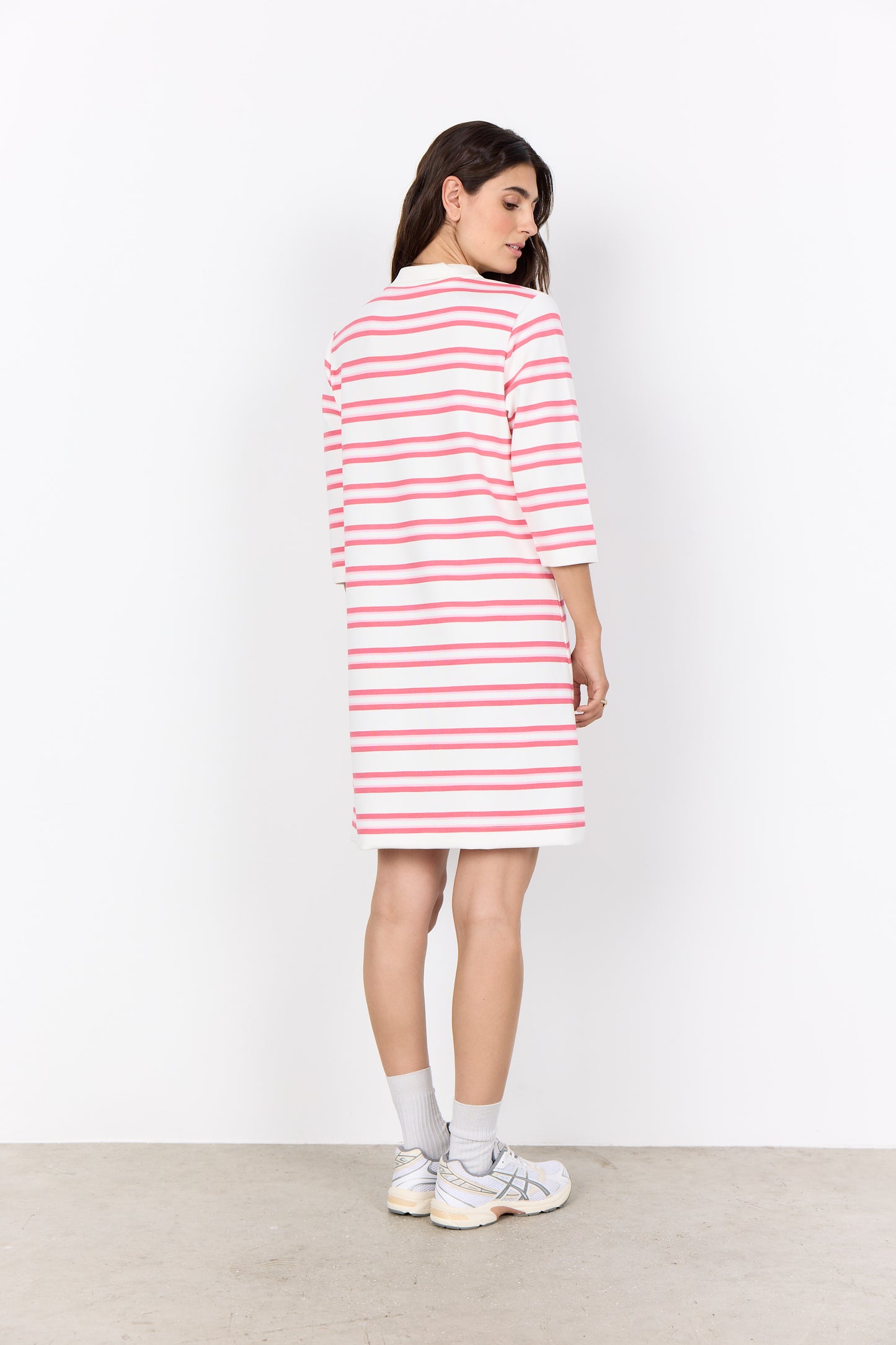 SOYA CONCEPT Brigitte Pink Stripe Polo Dress – Feminine Casual Dress