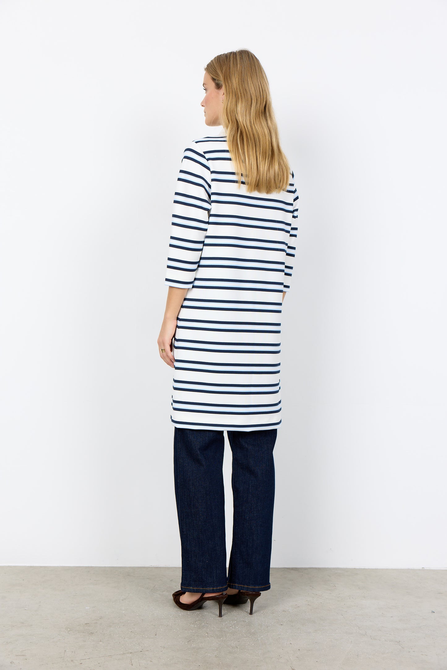 SOYA CONCEPT Brigitte Navy Stripe Polo Dress – Feminine Casual Dress