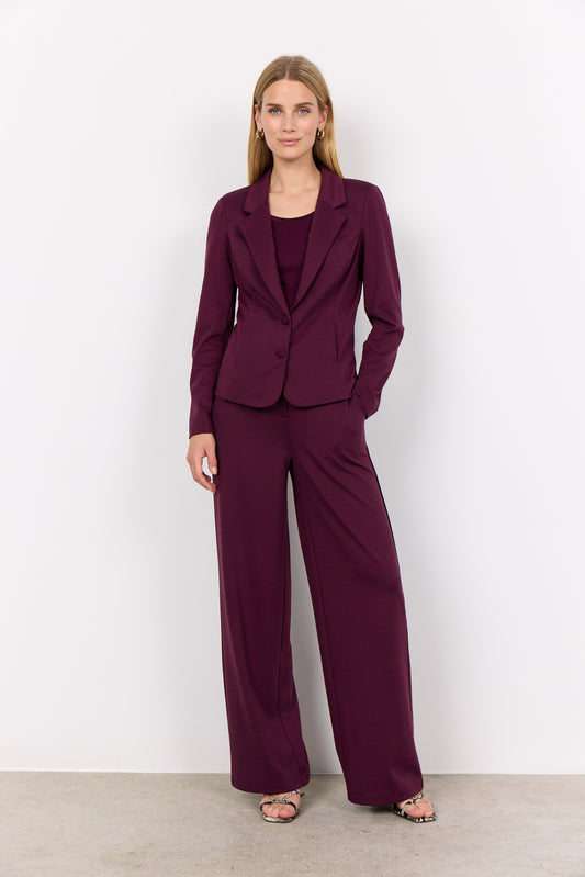 SOYA CONCEPT Daniella Burgundy Wine Fitted Blazer