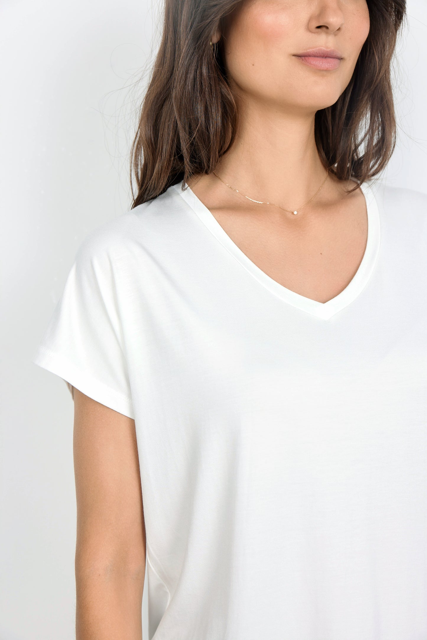 SOYA CONCEPT MARICA 32 Off White V Neck T Shirt