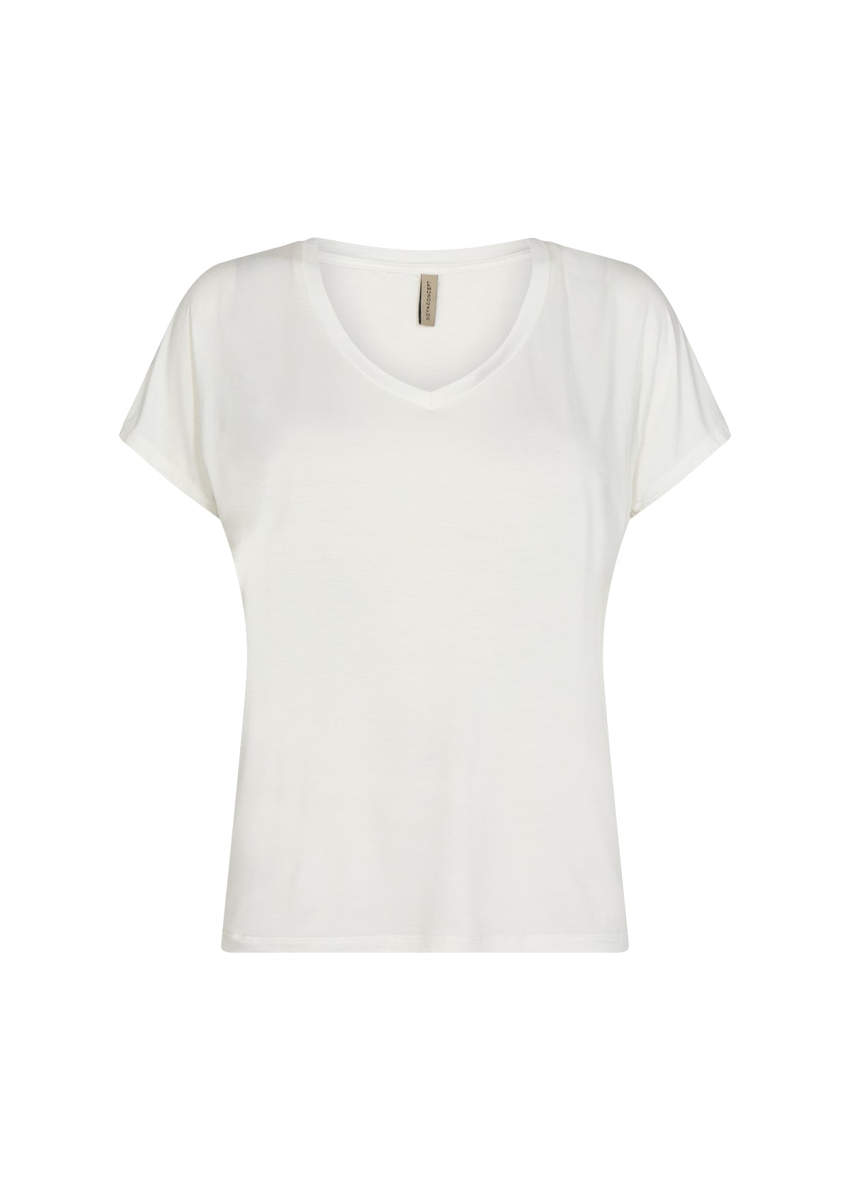 SOYA CONCEPT MARICA 32 Off White V Neck T Shirt