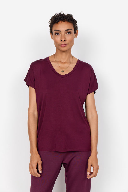 SOYA CONCEPT Marica 32 Wine Vneck T-Shirt