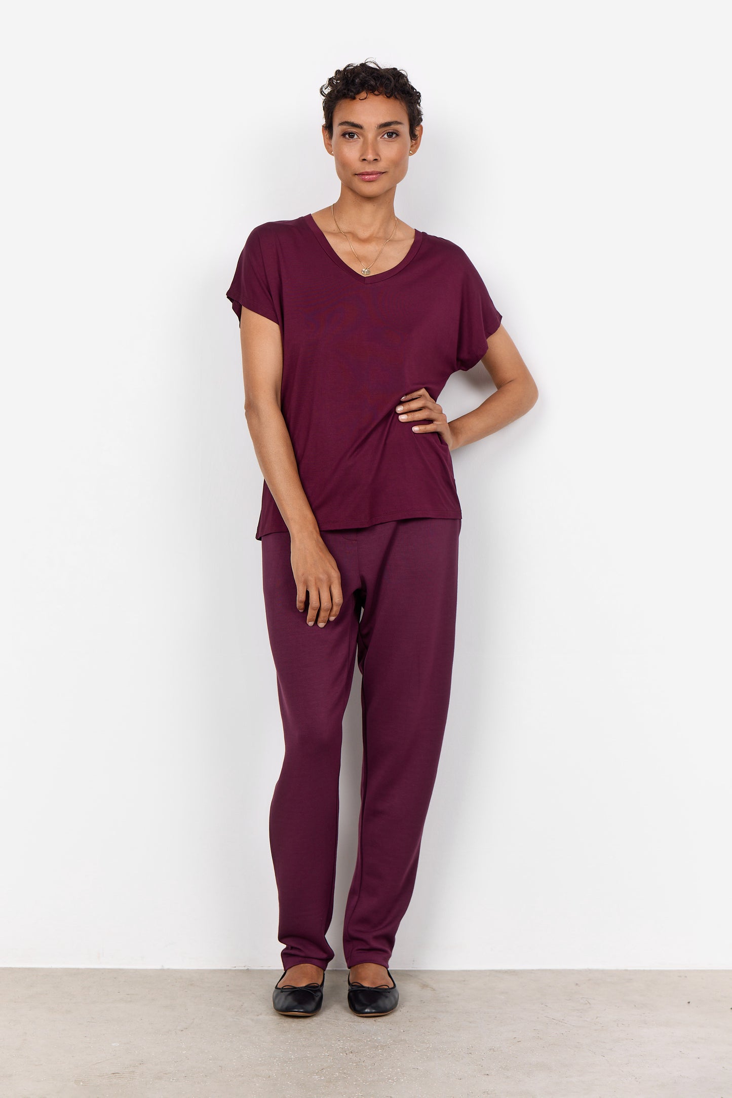 SOYA CONCEPT Marica 32 Wine Vneck T-Shirt