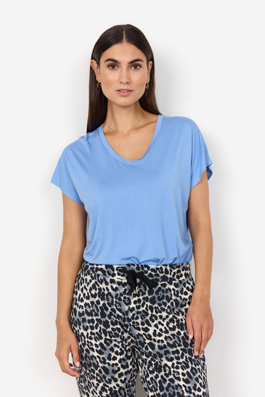 SOYA CONCEPT Marica 32 Sky Blue Vneck T-Shirt