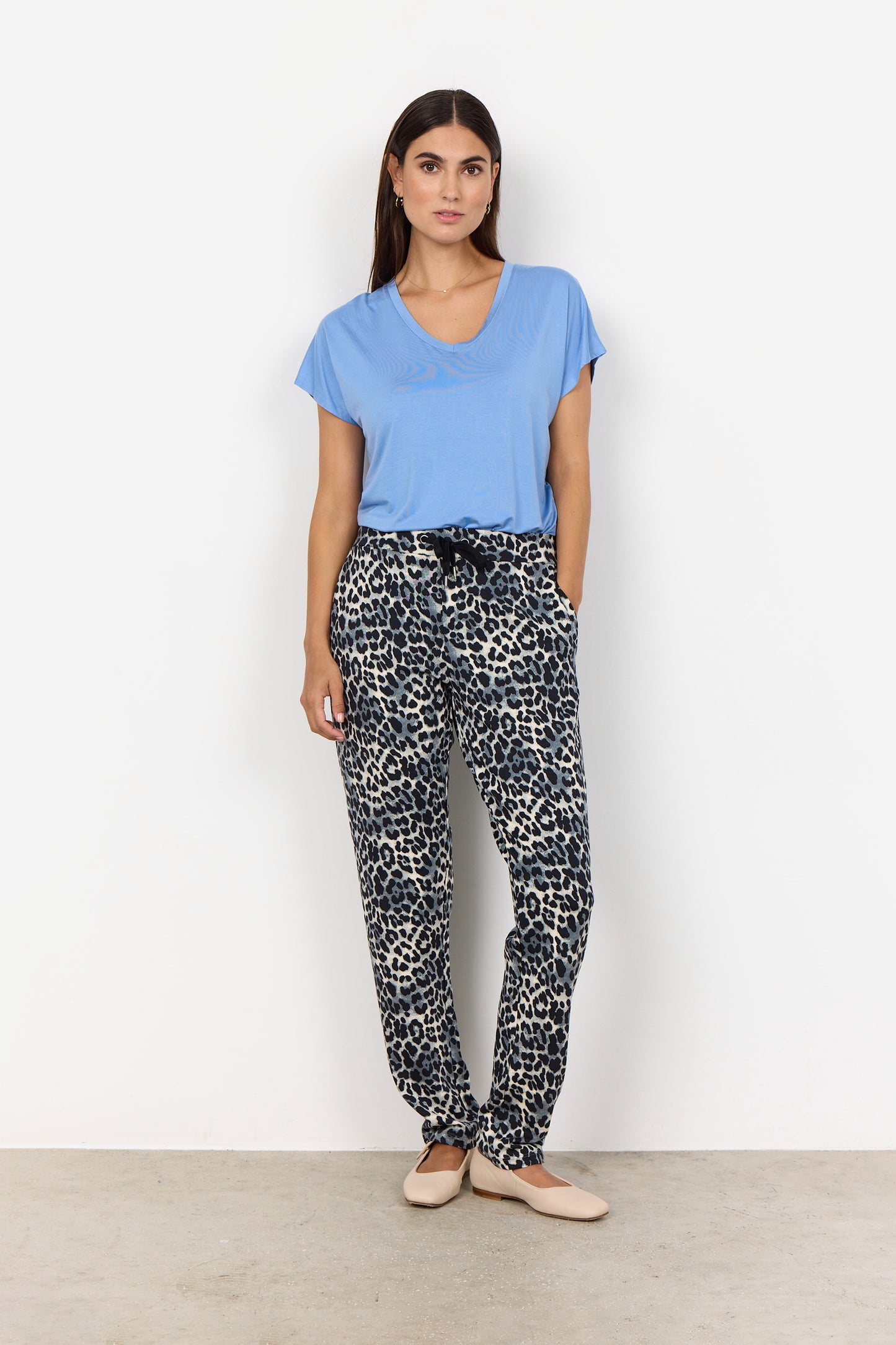 SOYA CONCEPT Marica 32 Sky Blue Vneck T-Shirt
