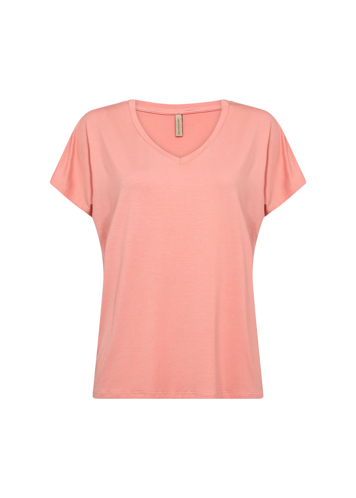 SOYA CONCEPT Marica 32 Peach Vneck T-Shirt